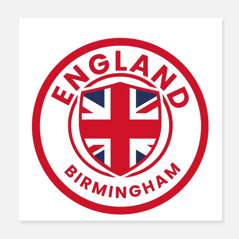 Birmingham England emblem flag Poster 8" x 8" (20x20 cm)