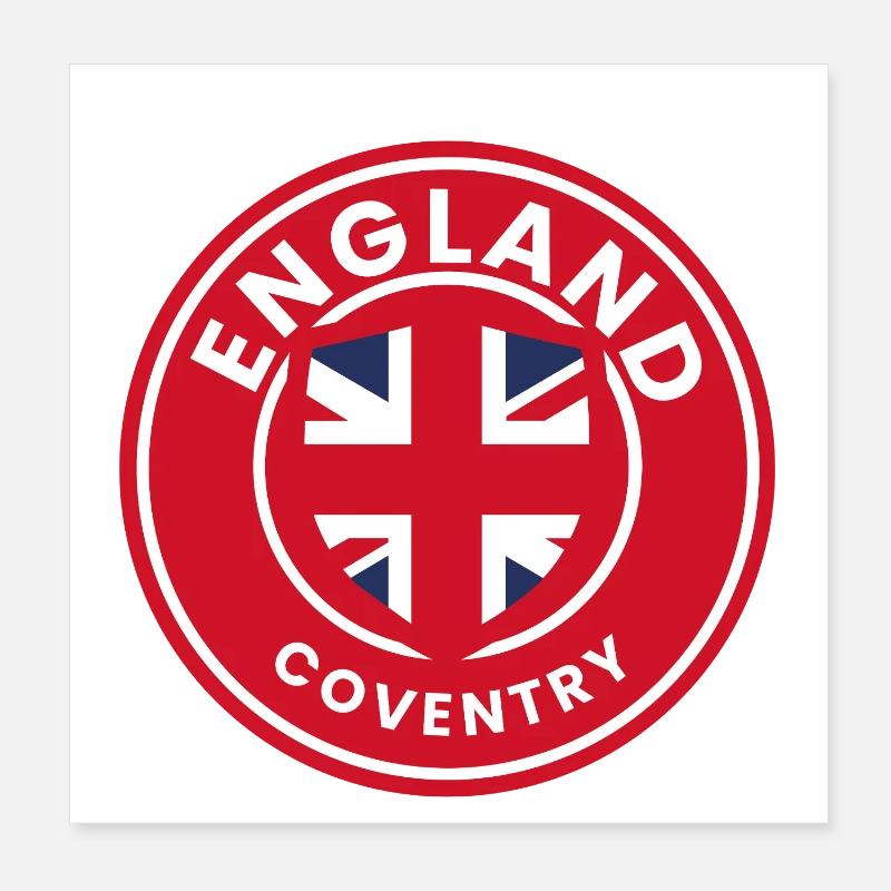 Coventry England Emblem Poster 8" x 8" (20x20 cm)