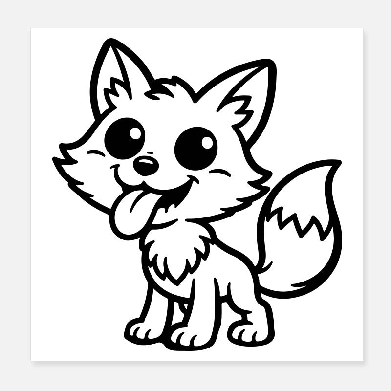 Fuchs Comic Lustig Poster 20x20 cm