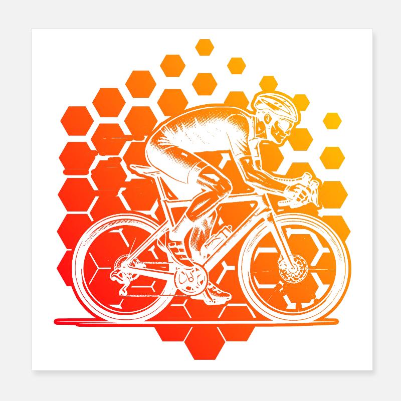 Graphique vélo de route pour vélo de route Poster 20 x 20 cm