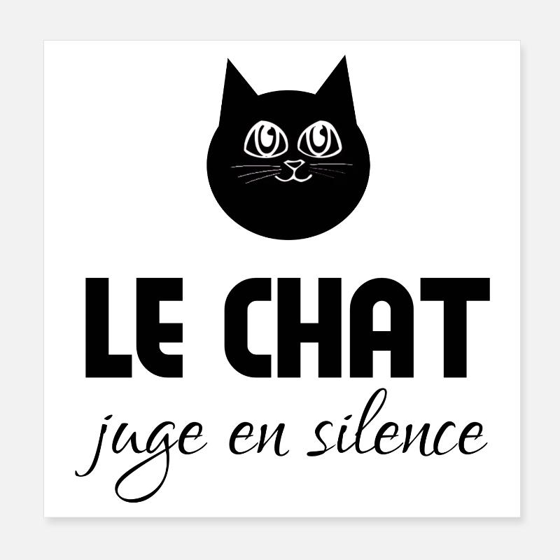 Die Katze urteilt schweigend Poster 20x20 cm