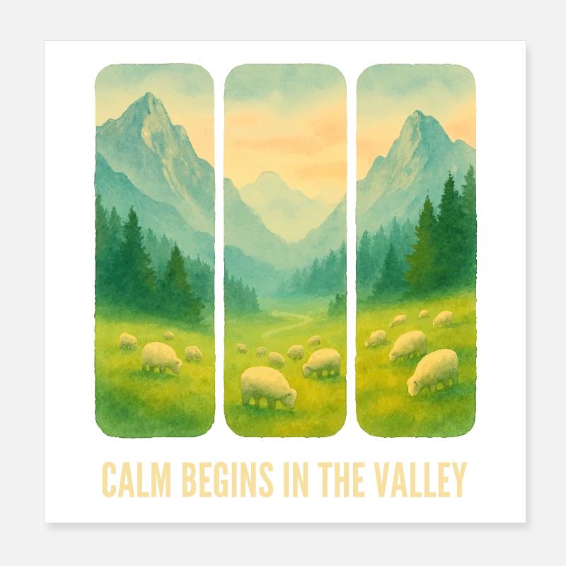 Vallée alpine Poster 20 x 20 cm