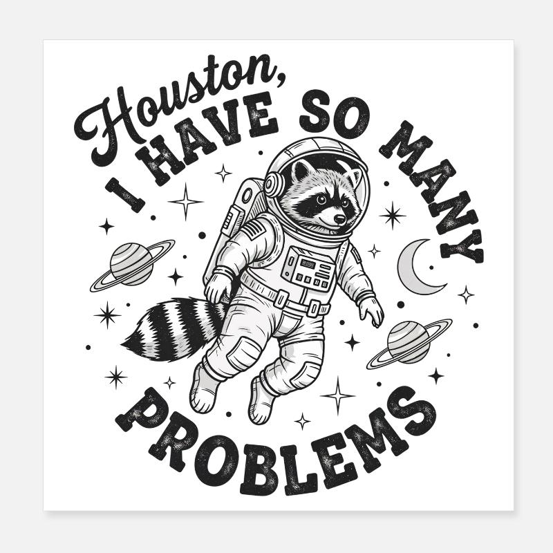 Problèmes de raton laveur spatial à Houston Poster 20 x 20 cm