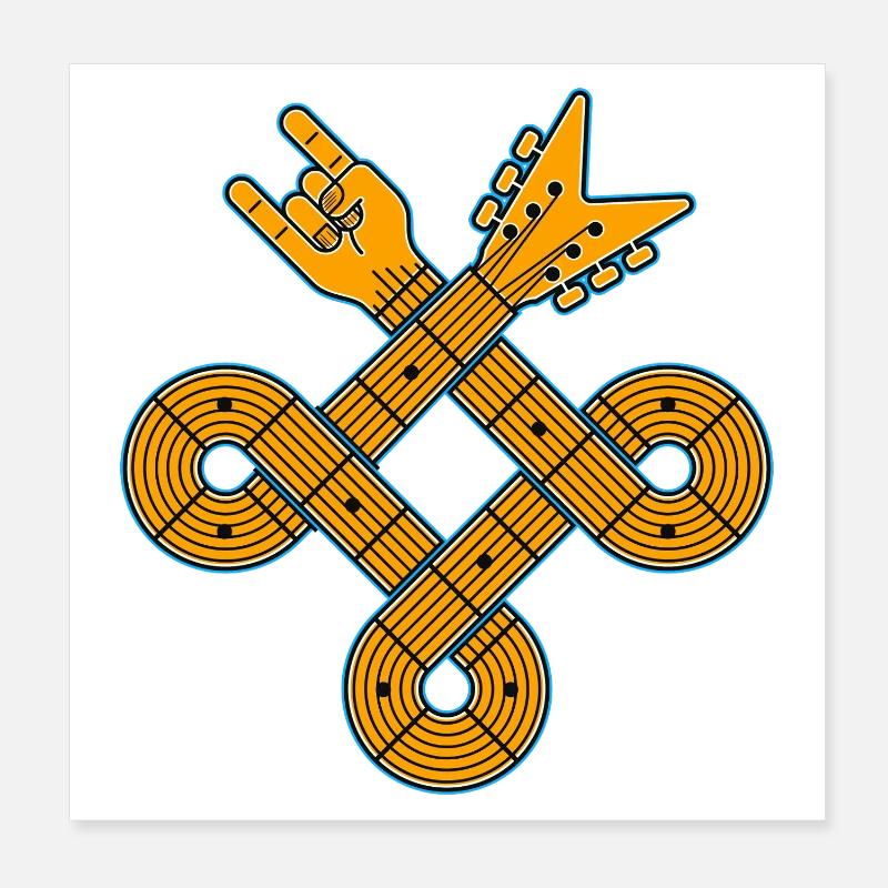 Celtic Knot Guitar Emblem Poster 20x20 cm