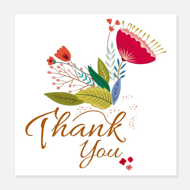 Fleur merci Poster 20 x 20 cm
