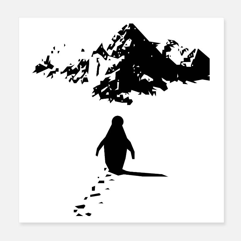 Lonely Penguin Poster 8" x 8" (20x20 cm)