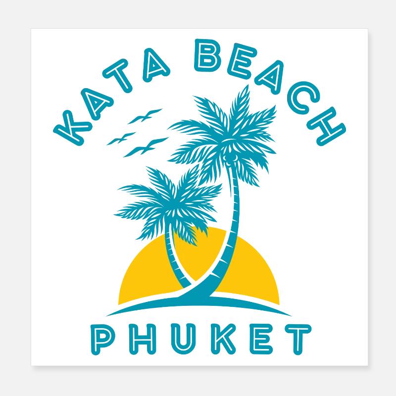 Coucher de soleil de palmier de Kata Beach Phuket Poster 20 x 20 cm