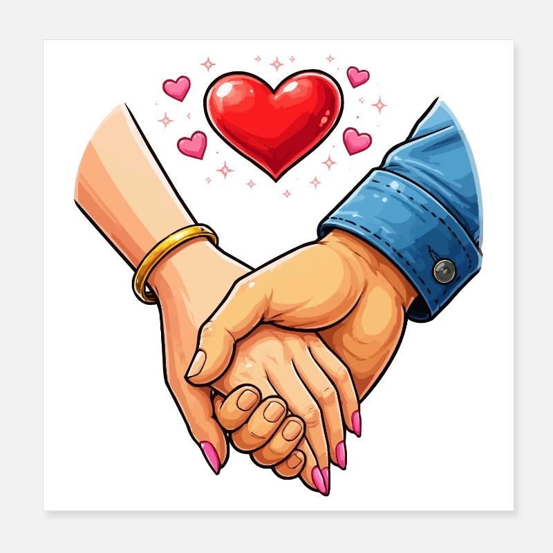 Poignée de main de l’amour – Connexion Poster 20 x 20 cm