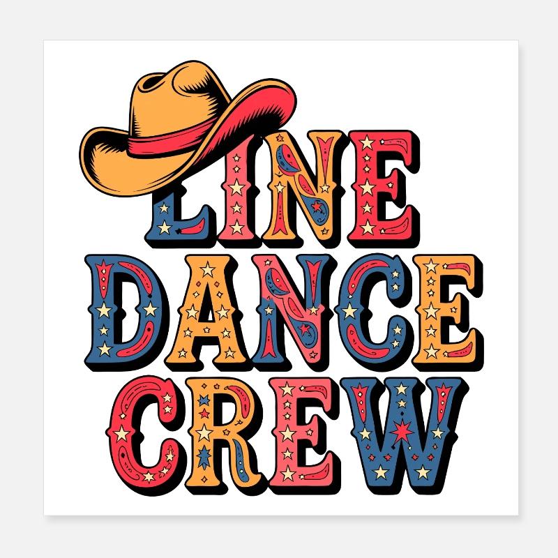 Linedance Team - Poster 20x20 cm - vit