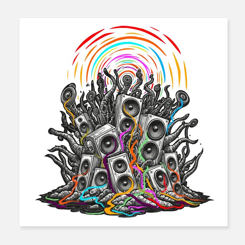 Psychedelic speaker Poster 8" x 8" (20x20 cm)