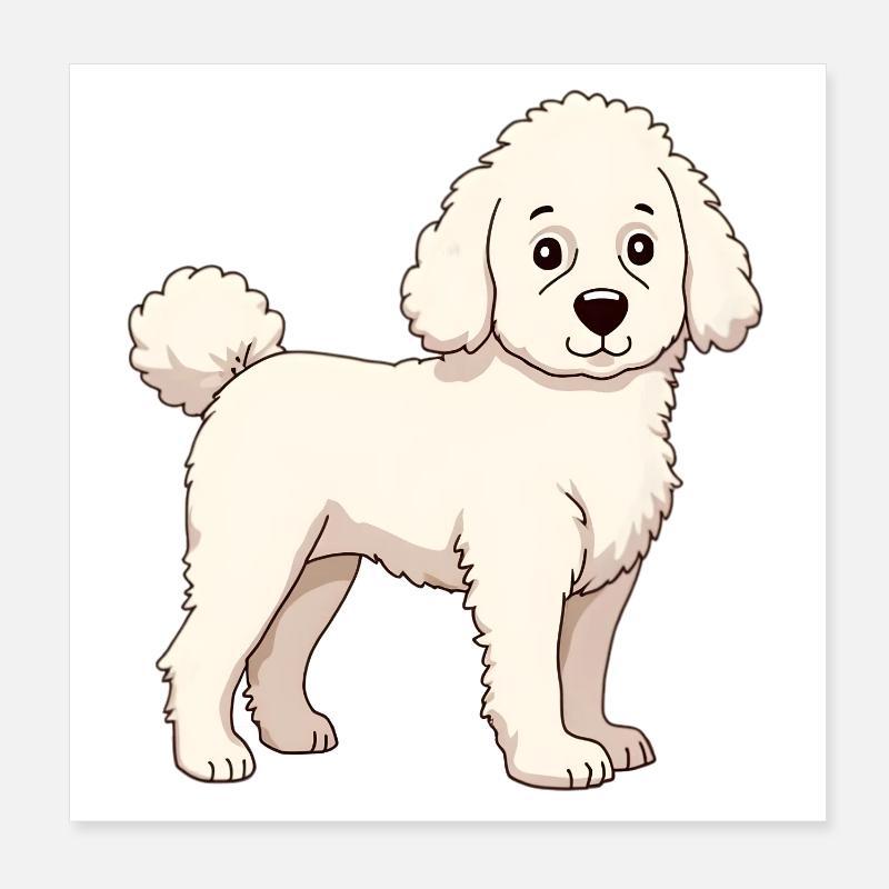 Caniche blanc Poster 20 x 20 cm