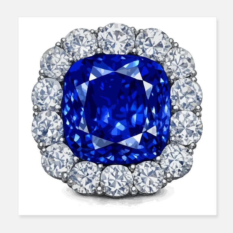 Der Prinz Albert Saphir Poster 20x20 cm