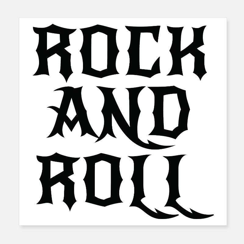 Logo gothique rock and roll Poster 20 x 20 cm