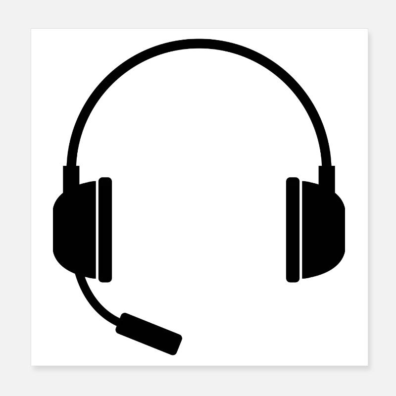 Casque avec micro Poster 20 x 20 cm