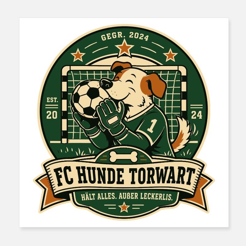 FC Hunde Torwart Poster 20x20 cm