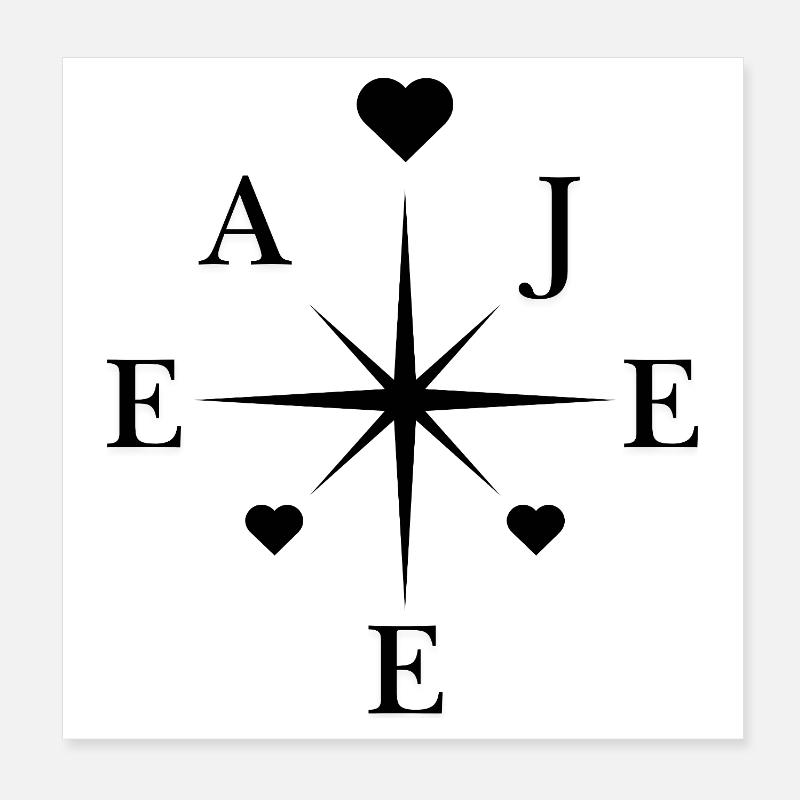 Famille Windrose Poster 20 x 20 cm