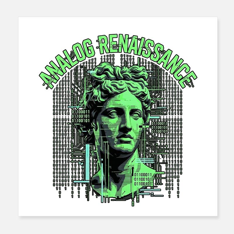 Analog Renaissance Tech Poster 20x20 cm