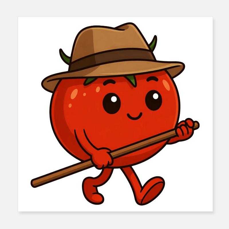 Tomate en mouvement Poster 20 x 20 cm