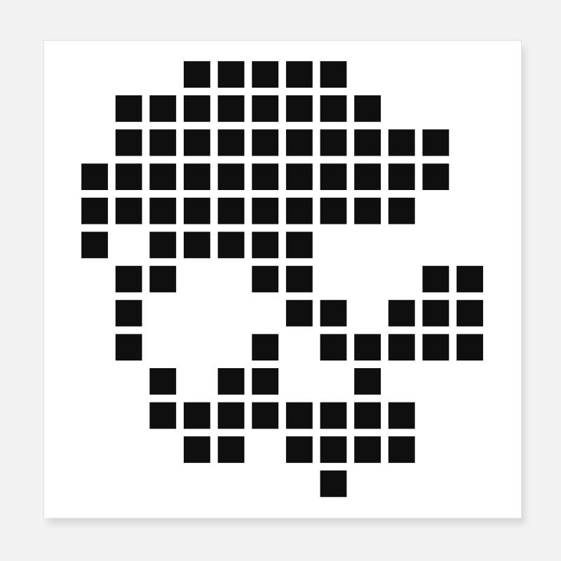 Digital-Schädel Poster 20x20 cm