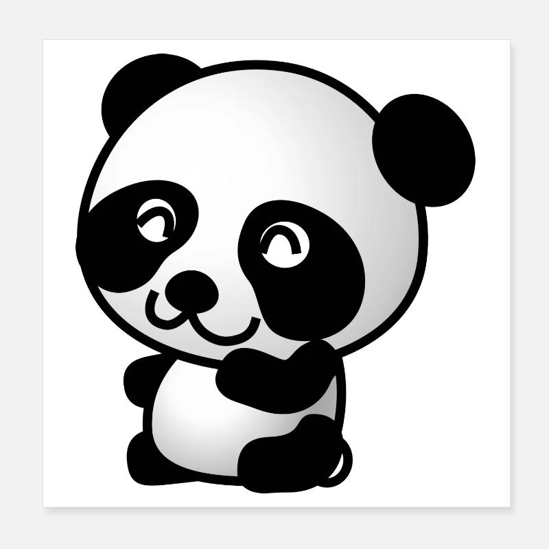 Panda Poster 20x20 cm
