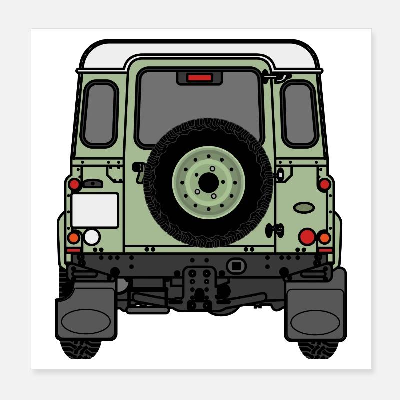 Defender - Rear Poster 8" x 8" (20x20 cm)