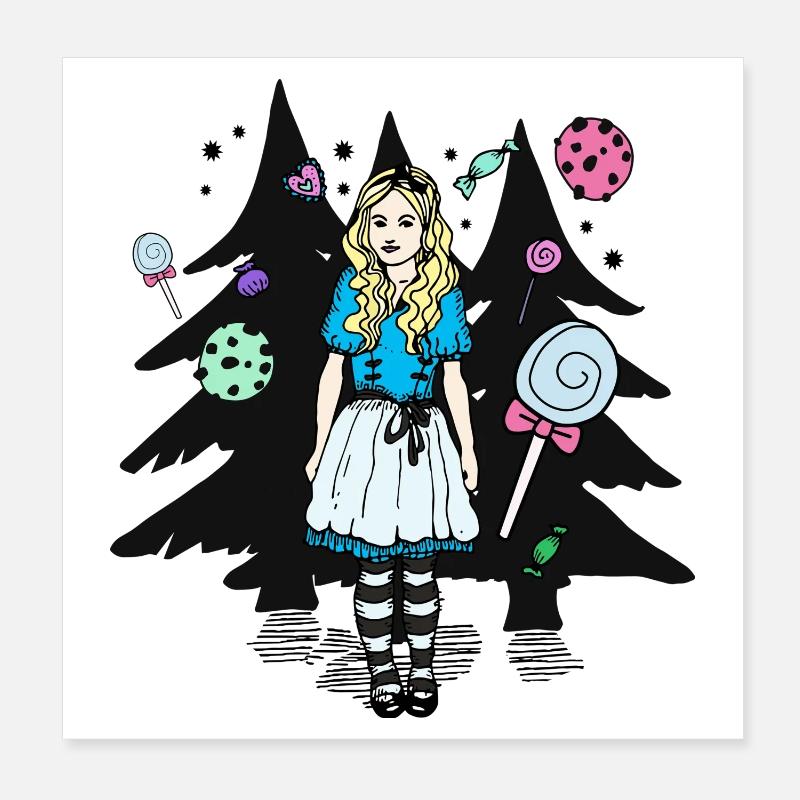 Sugar Town Alice dans la Forêt Poster 20 x 20 cm