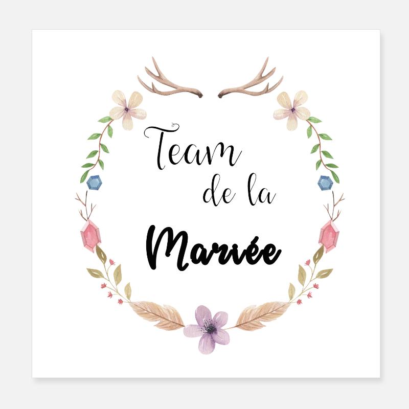 Boho Braut Mannschaft Poster 20x20 cm
