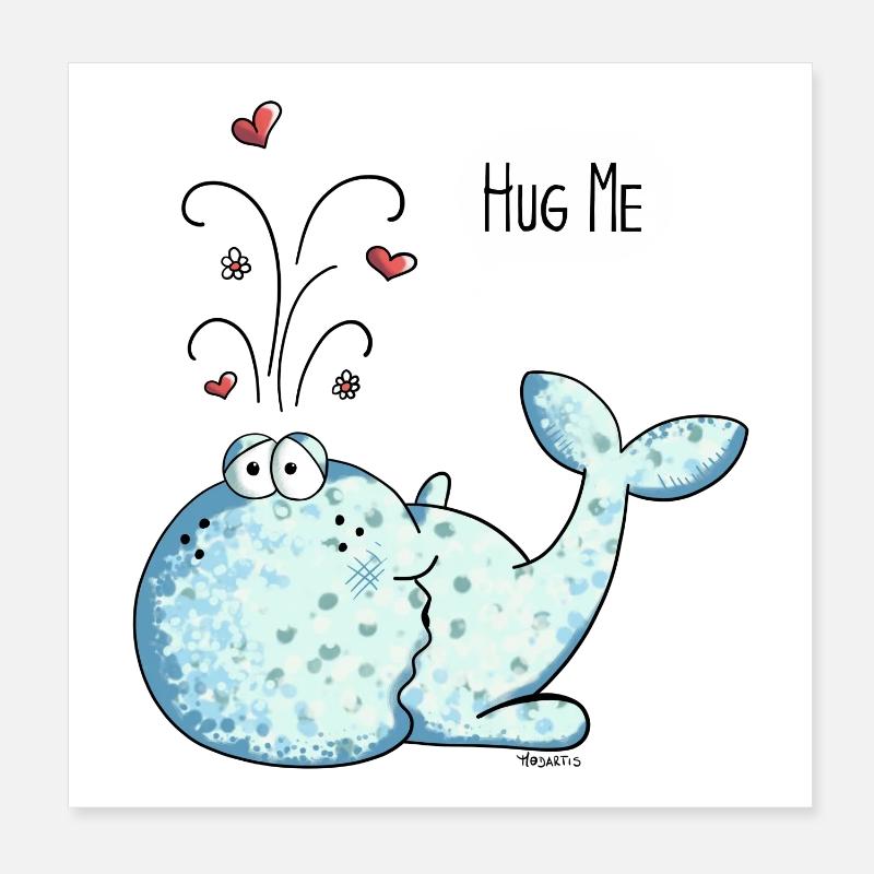 Hug Me Baleine Poster 20 x 20 cm