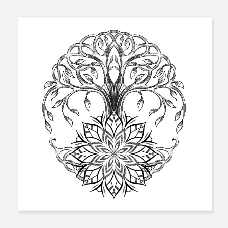 Keltischer Baum des Lebens Poster 20x20 cm