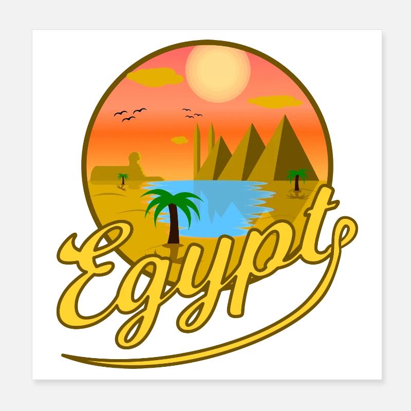 Egypt Pyramides Le Caire Vacances l’Egypte Idée cadeau Poster 20 x 20 cm