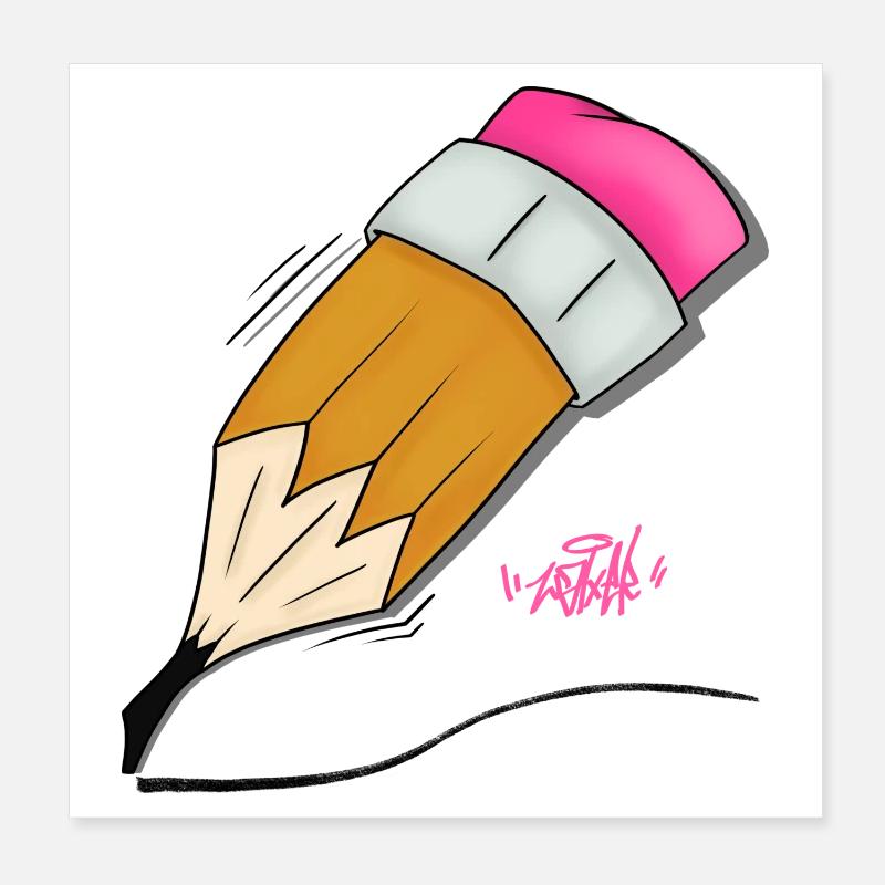 Buntstift Doodle Stil Poster 20x20 cm