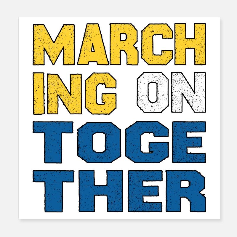 Marcherer videre sammen Poster 20x20 cm