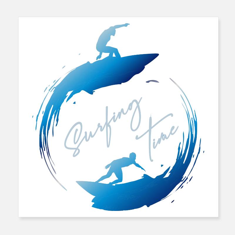 Surf, temps de surf Poster 20 x 20 cm