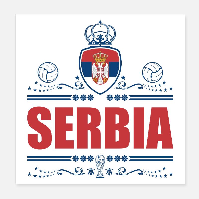SERBIEN - Poster 20x20 cm - Weiß