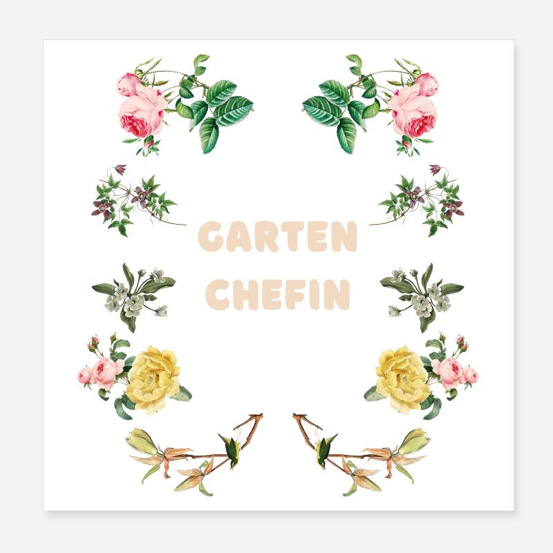 Garten Chefin Blumen Design Poster 20x20 cm