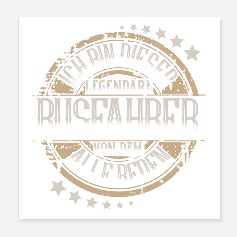 Busfahrer Poster 20x20 cm