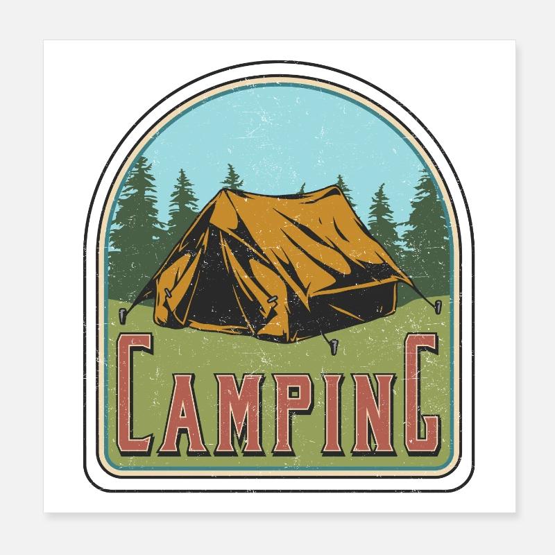 Camping Poster 20 x 20 cm