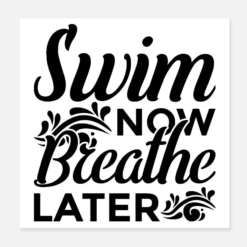 Motivation Swimming Poster 8" x 8" (20x20 cm)