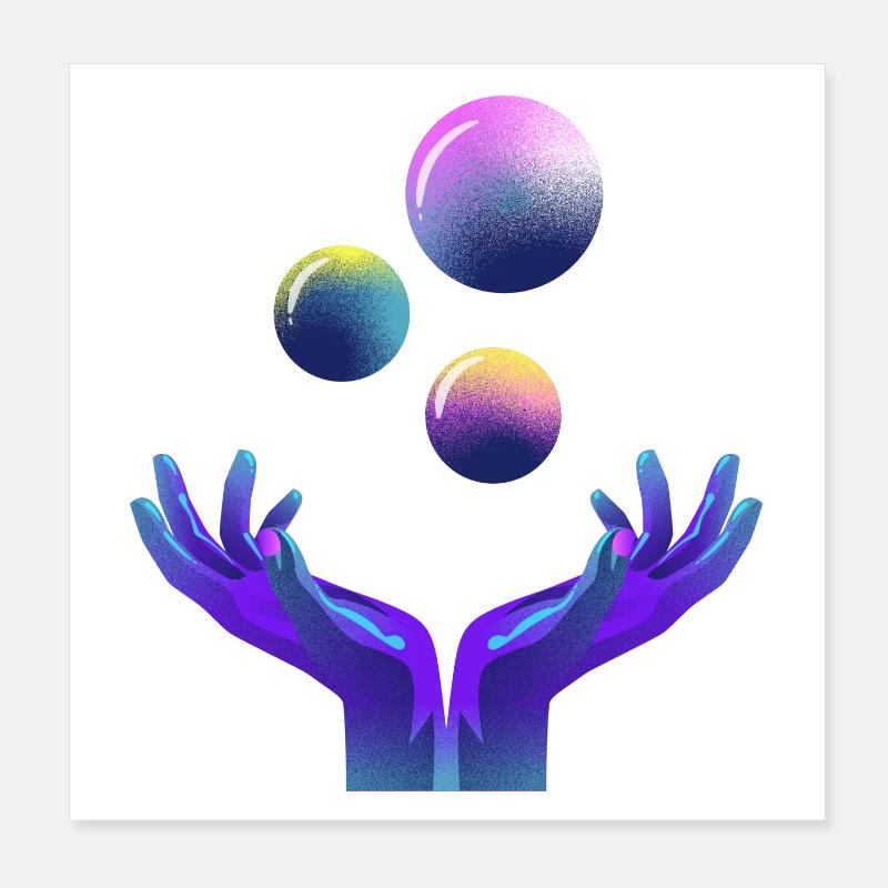 graphique, univers, planète Poster 20 x 20 cm