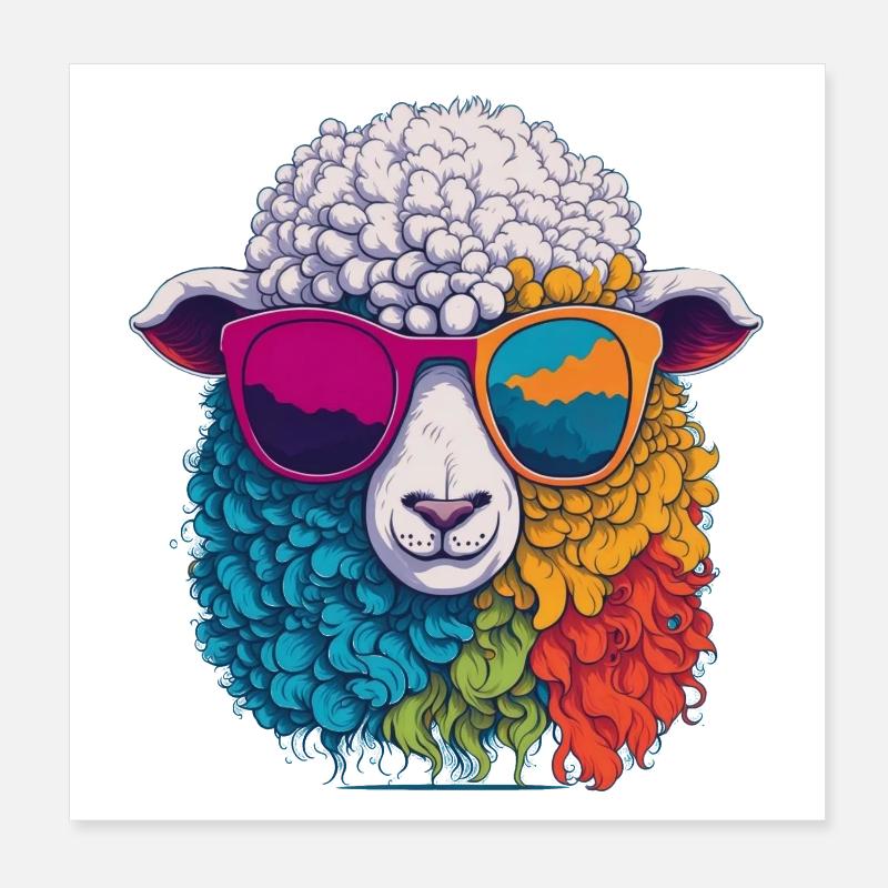 cooles Schaf Poster 20x20 cm