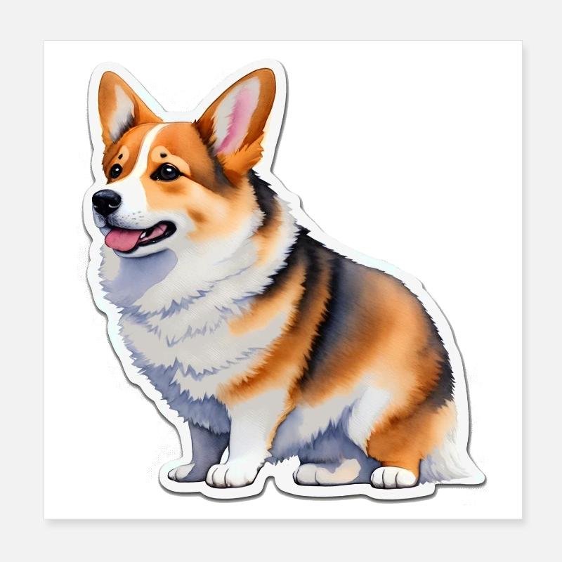 Welsh Corgi Poster 8" x 8" (20x20 cm)