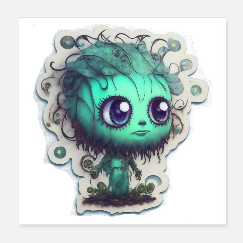 Monsters Poster 8" x 8" (20x20 cm)