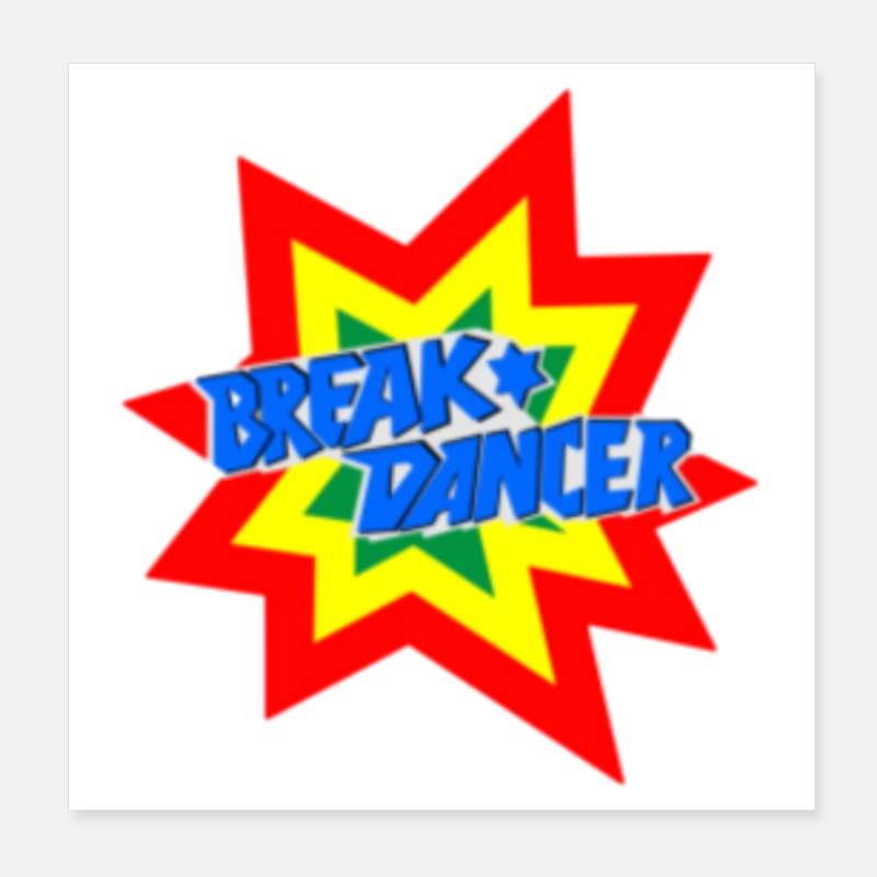 Lively breakdancer motif design Poster 8" x 8" (20x20 cm)