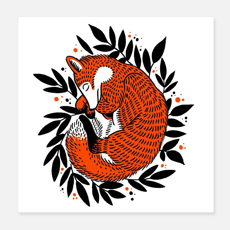 Fox Poster 8" x 8" (20x20 cm)