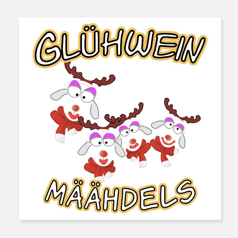 Glühwein Mädels Poster 20x20 cm