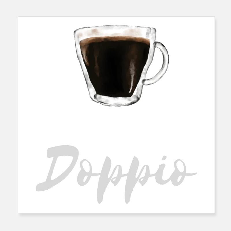 Doppio Espresso Kaffee Barista Café Shirt Poster 20x20 cm