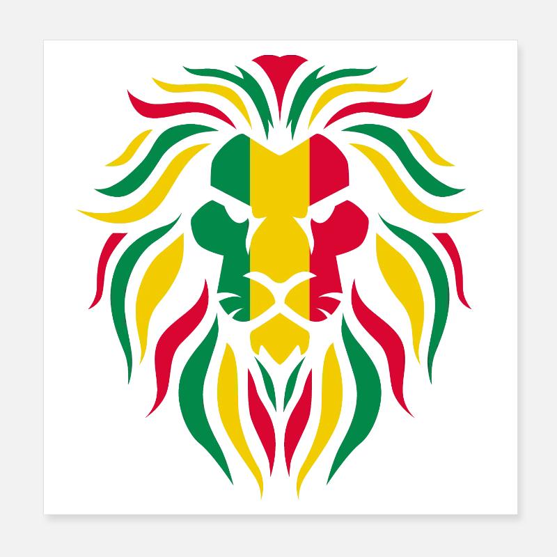 Reggae Rasta Löwe Poster 20x20 cm