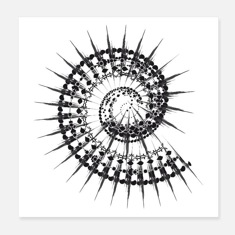Shell shape snail in black and white Poster 8" x 8" (20x20 cm)