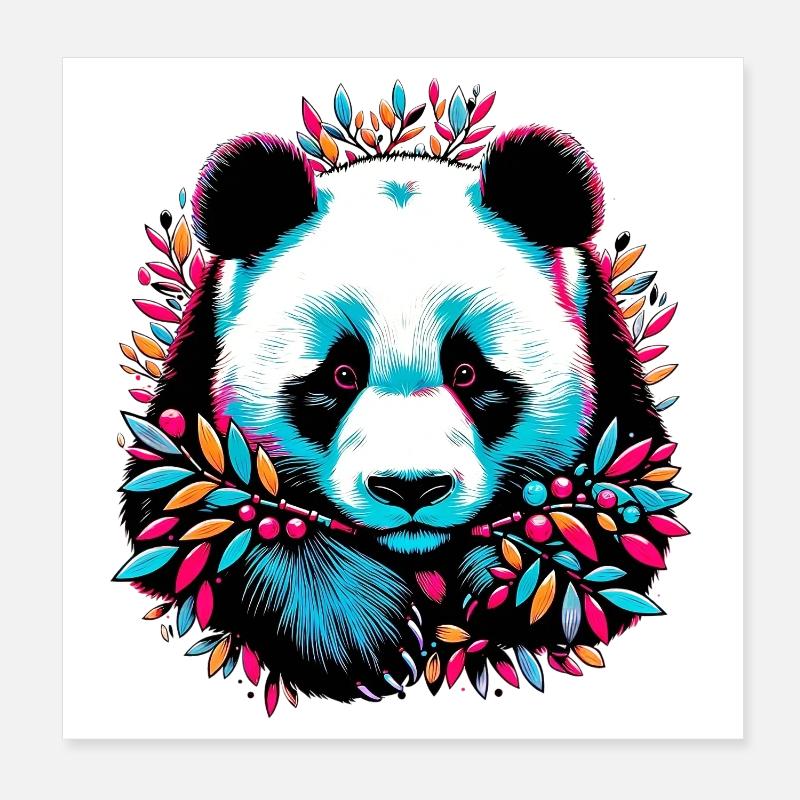Panda Poster 20x20 cm