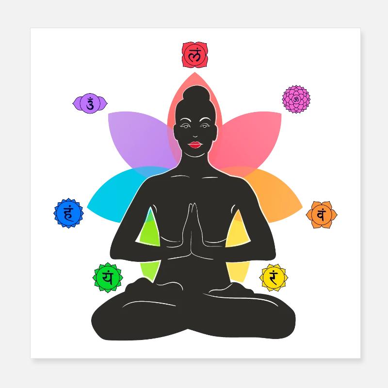 7 Chakren Poster 20x20 cm